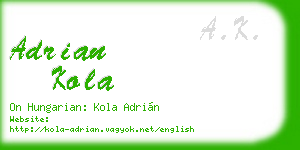 adrian kola business card